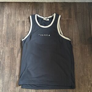 YoungLA Black Mesh Tank with White Trim